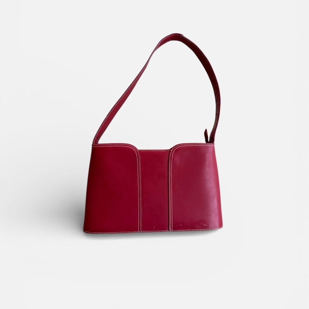 Vintage Kenneth Cole Reaction Red Shoulder Bag - Structured Y2K Handbag